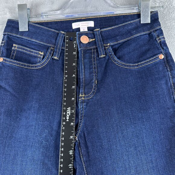 LC Lauren Conrad Mid Rise Skinny Jeans Womens Size 2 Dark Wash Blue - Picture 7 of 12